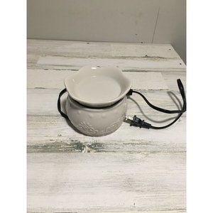 Cream ceramic with abstract designs electric scents wax warmer